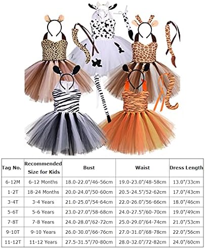Girls Cow Cosplay Tutu Dress Set 3pcs for Halloween Birthday