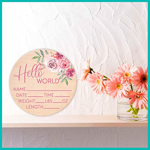 Yippee Baby World Sign - Newborn Birth Stats Decor