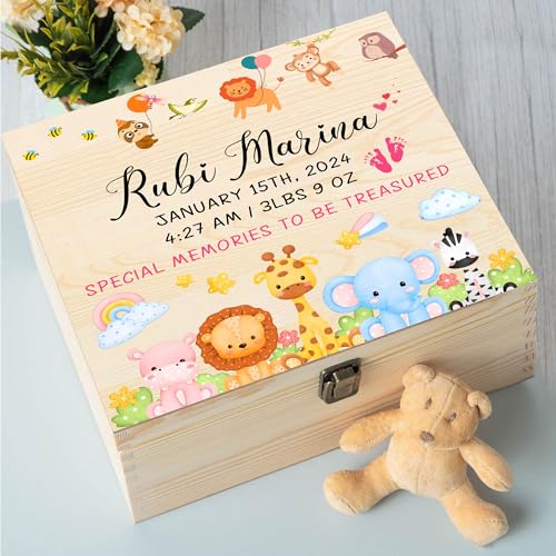 Personalized Baby Memory Box with Name and Birth Details