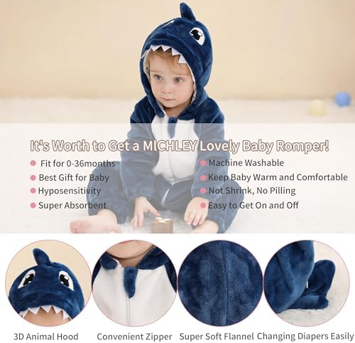 MICHLEY Baby Hooded Romper Animal Costume for Halloween 2-36 Months