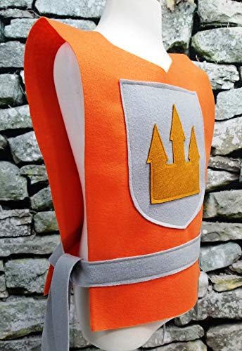Medieval Knight Orange Costume Tunic for Kids and Teens 1