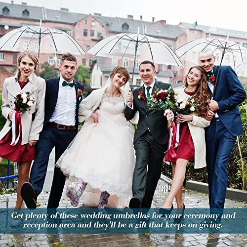 Saintrygo 20 Pack Clear Wedding Umbrellas with J Hook Handle 1