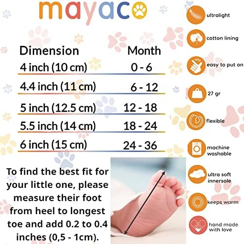 Mayaco Fleece Baby Booties for 0-18 Months