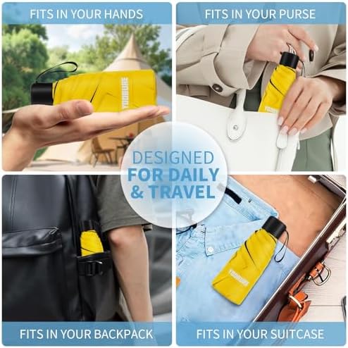 Yoobure Compact Travel Umbrella with Waterproof Case