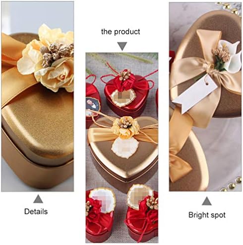 12Pcs Heart Shaped Gold Candy Tins with Lid