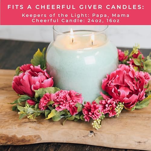 A Cheerful Giver Candle Ring Pink Peony Bloom 1