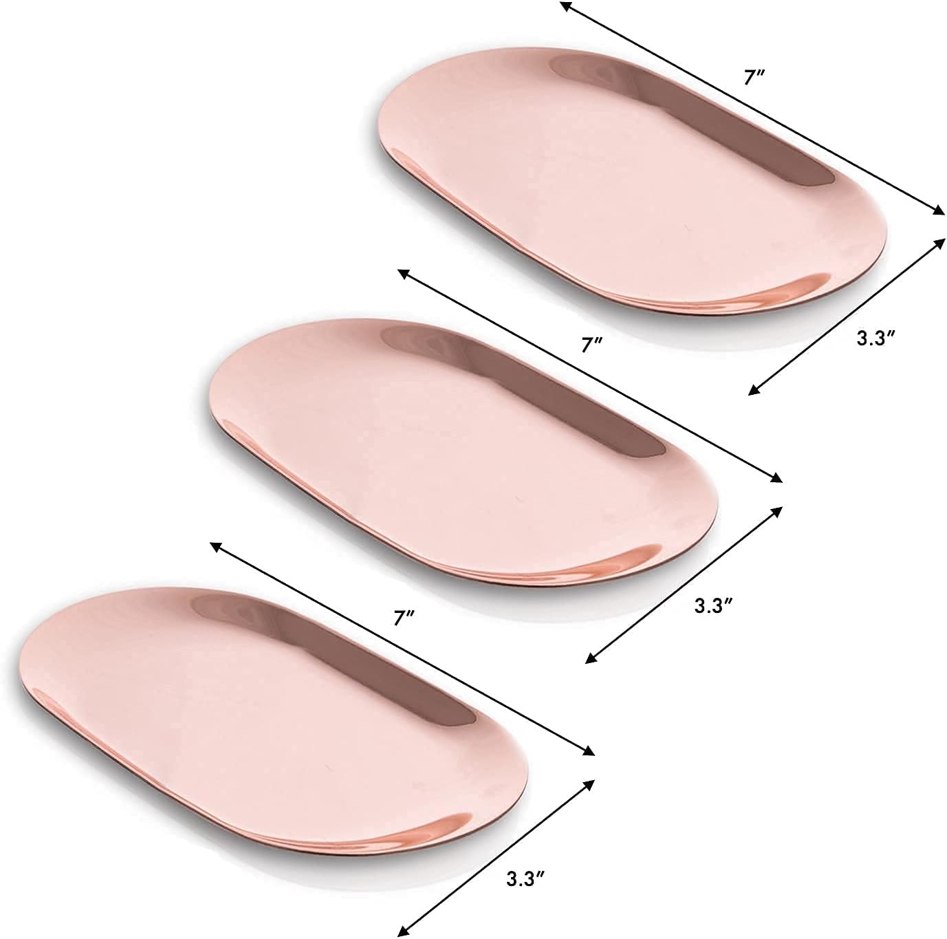 Rose Gold Candle Tray Set of 3 for Organized Living
