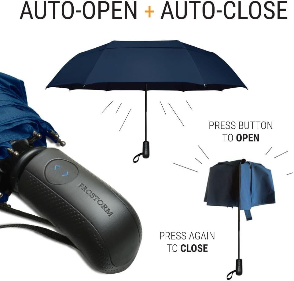 Prostorm Vented Travel Umbrella - Windproof Compact