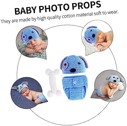 PACKOVE Infant Knitted Costume Set for Newborn and Puppy Modeling 1