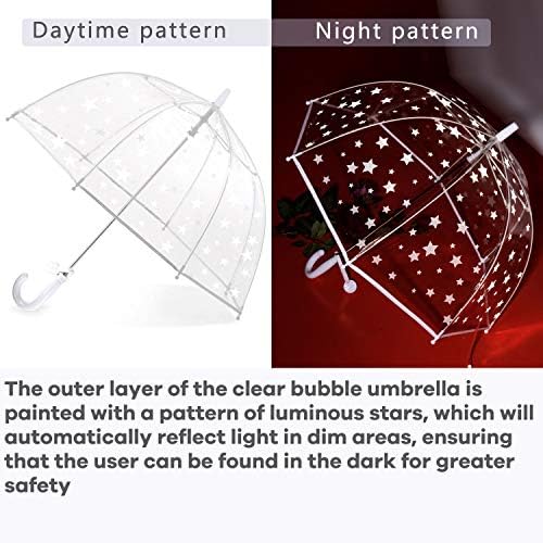Baraida Kids Clear Dome Bubble Umbrella with Easy Grip Handle