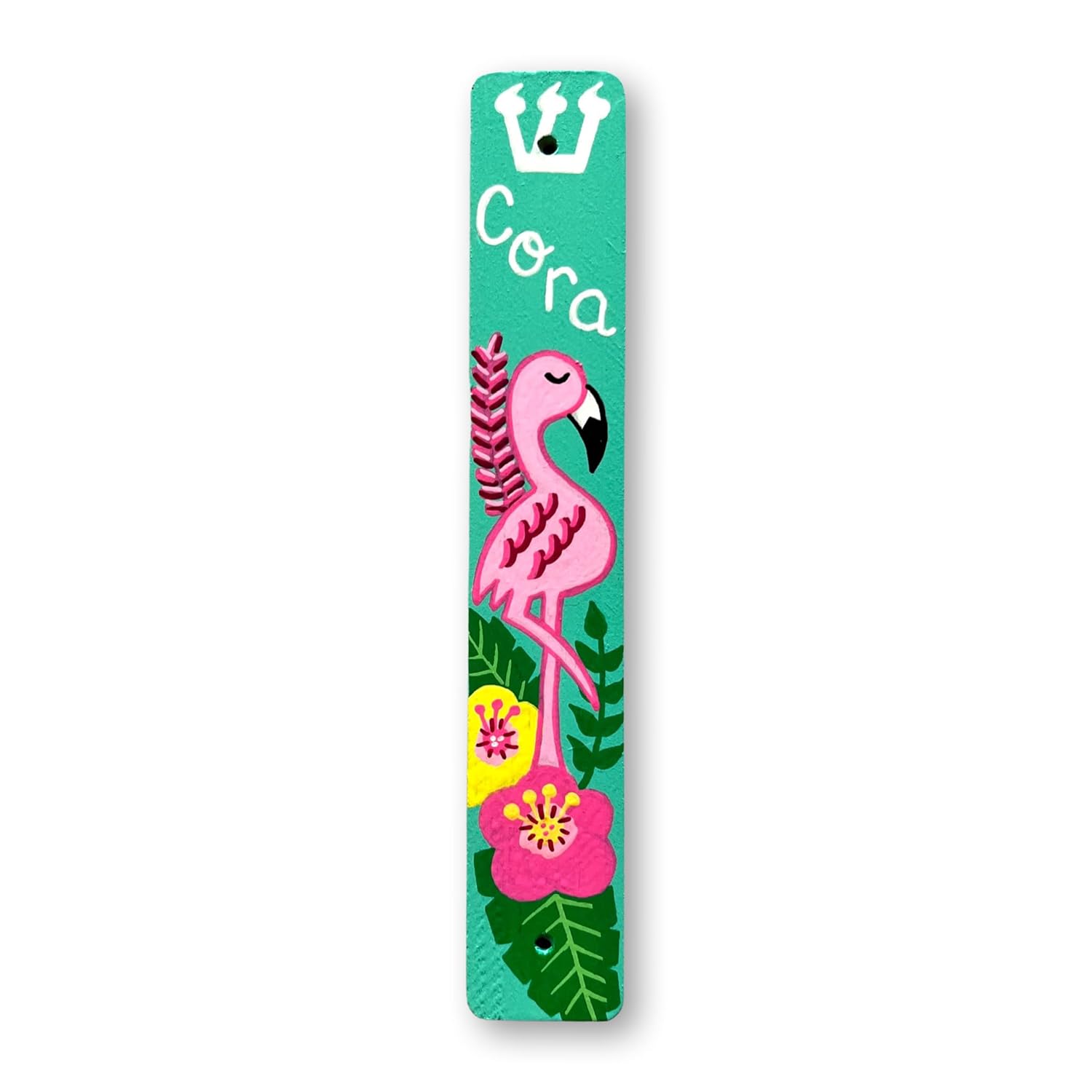 Lea Joelle Flamingo Mezuzah with Name 1