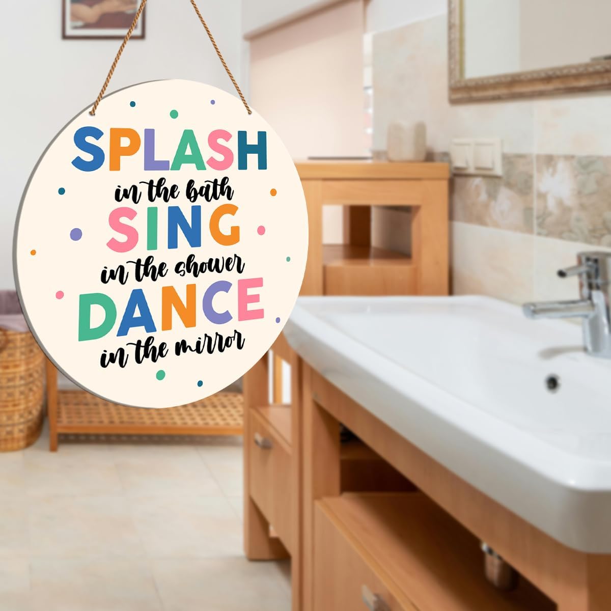 HSNBT Kids Boho Bathroom Wall Decor Sign