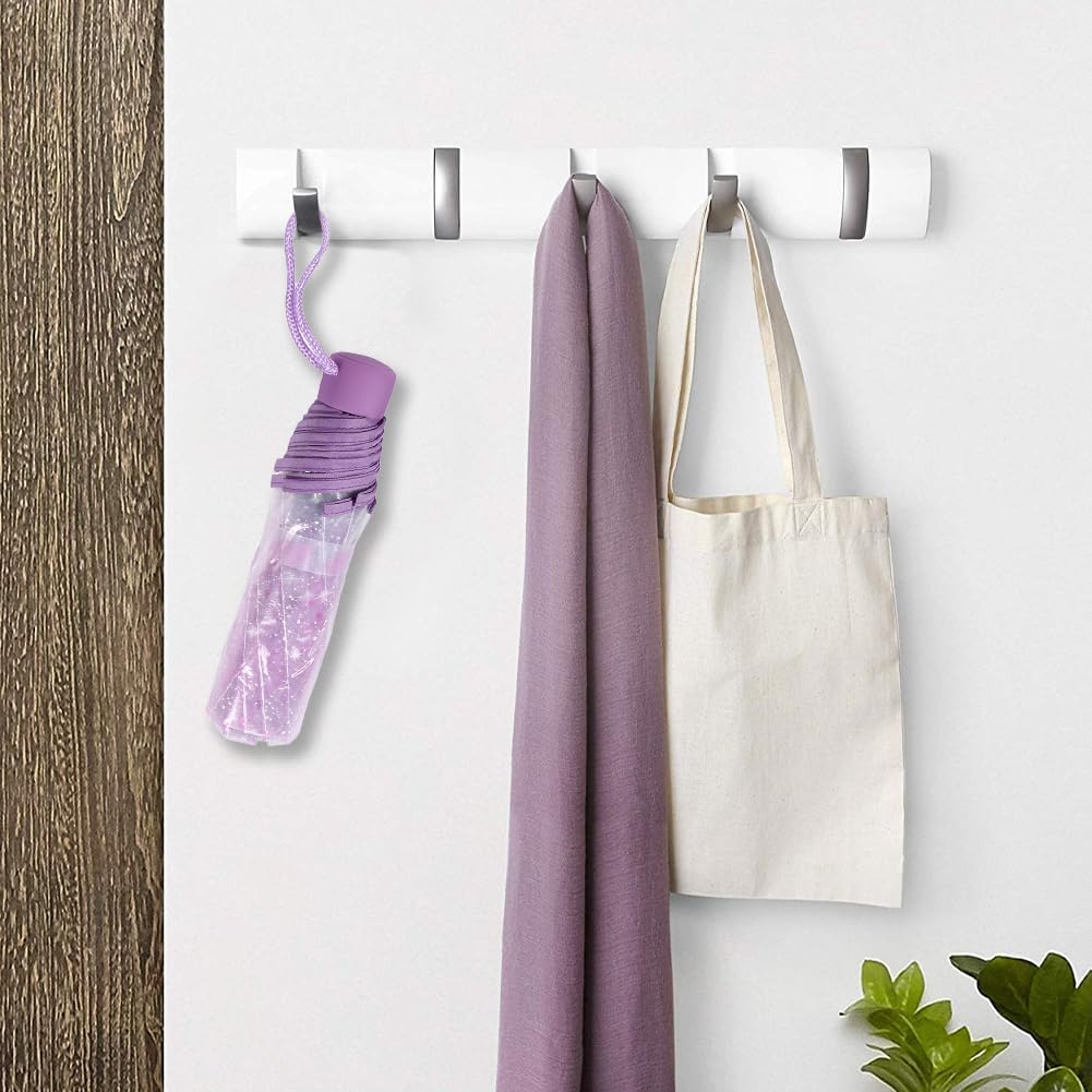 Tiiyee Clear Folding Purple Cherry Blossom Umbrella for Women Girls Kids