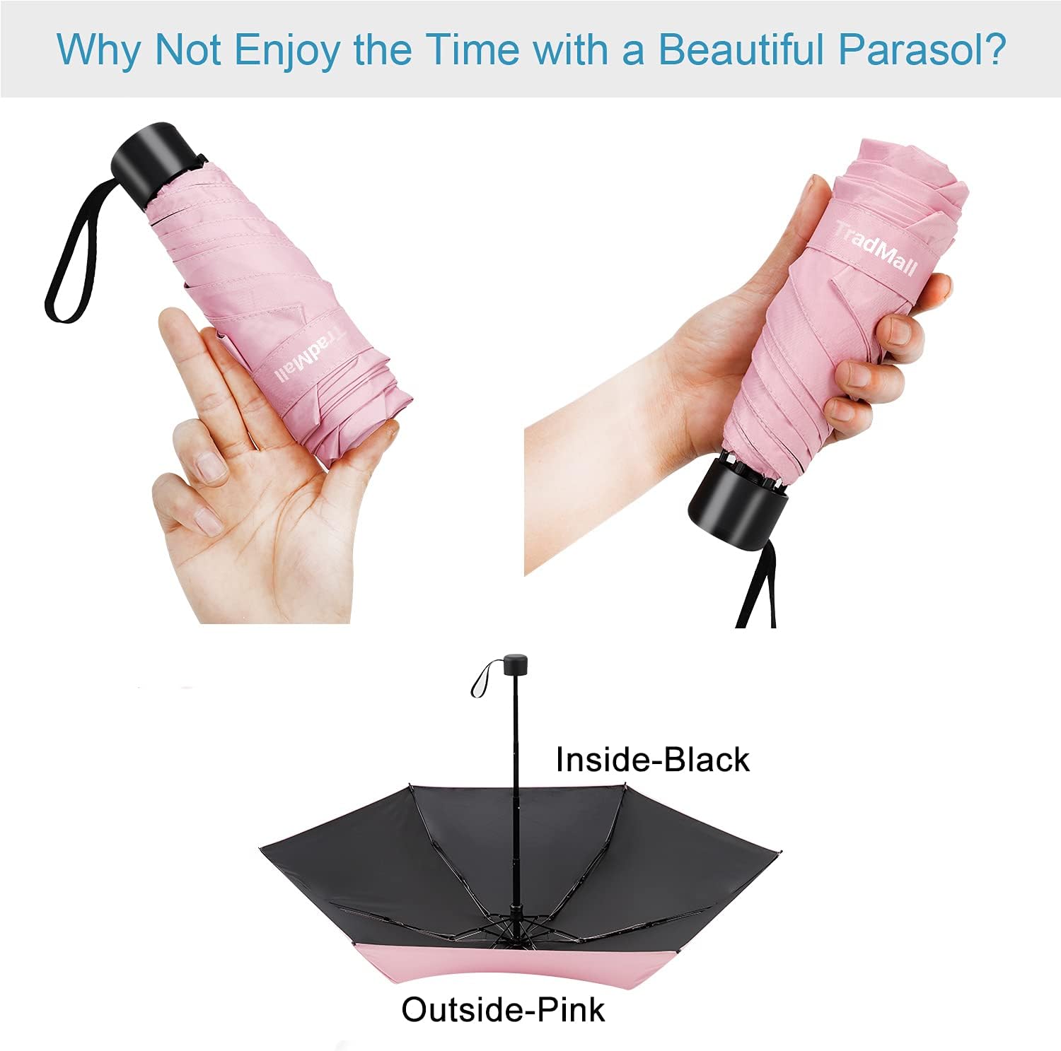 TradMall Mini Travel Umbrella with 95 UV Protection 1