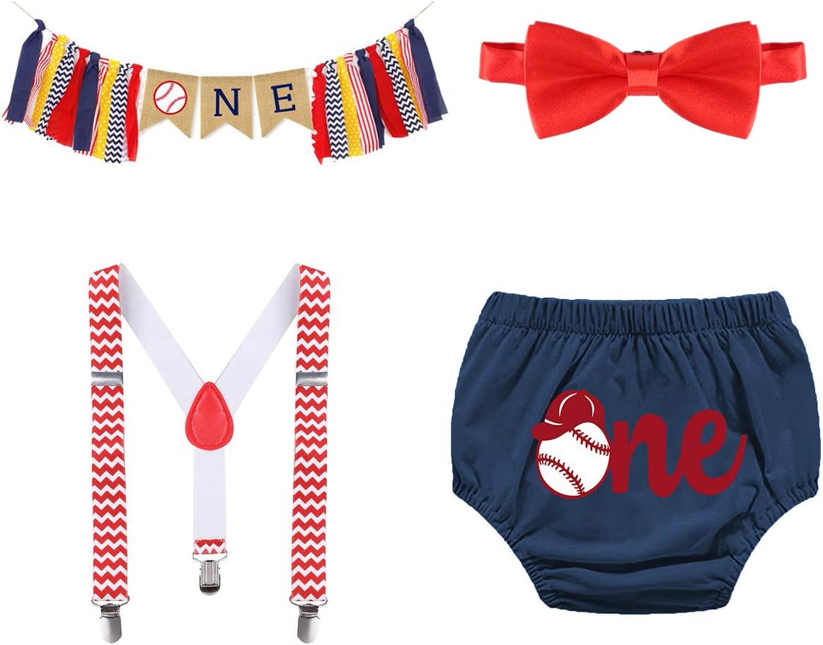 HIHCBF Baseball 1st Birthday Cake Smash Outfit Set