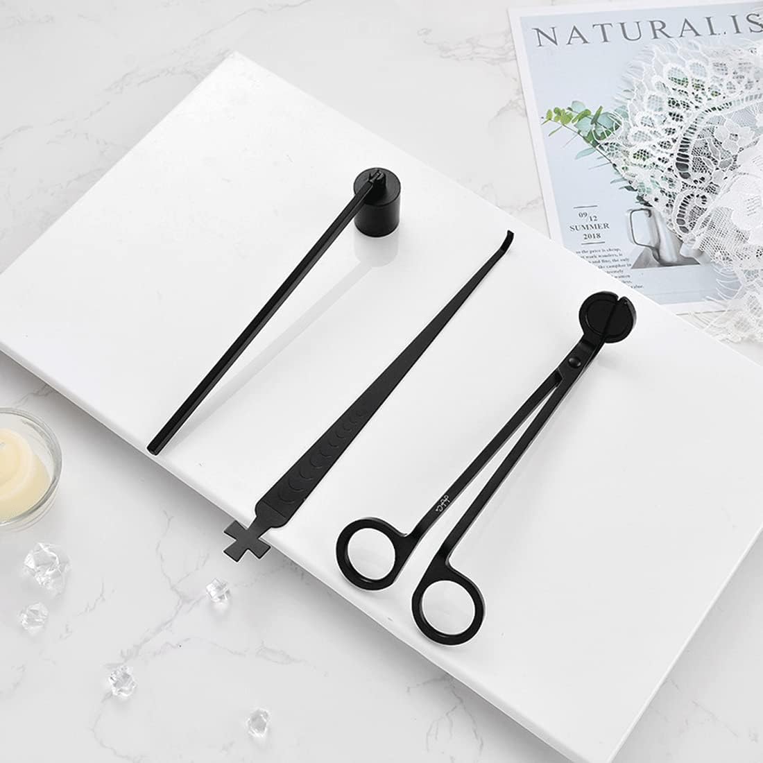 Mediwish 3 in 1 Candle Accessories Set Black