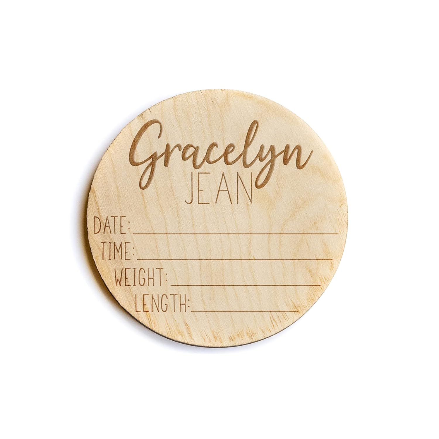 Glimmer Designs Newborn Announcement Sign 4 Inch Circle