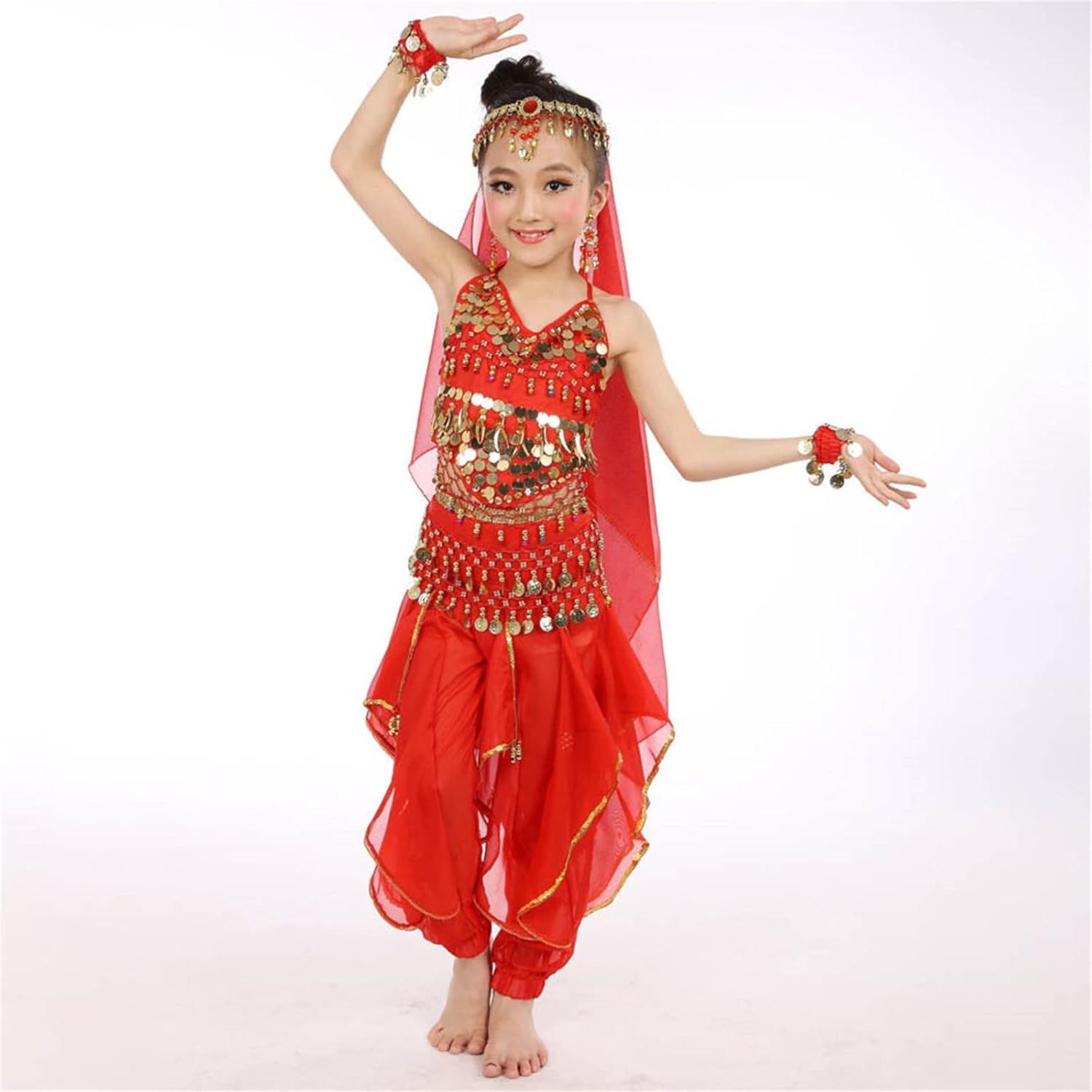 6pc Handmade Kids Belly Dance Costume Set for Girls