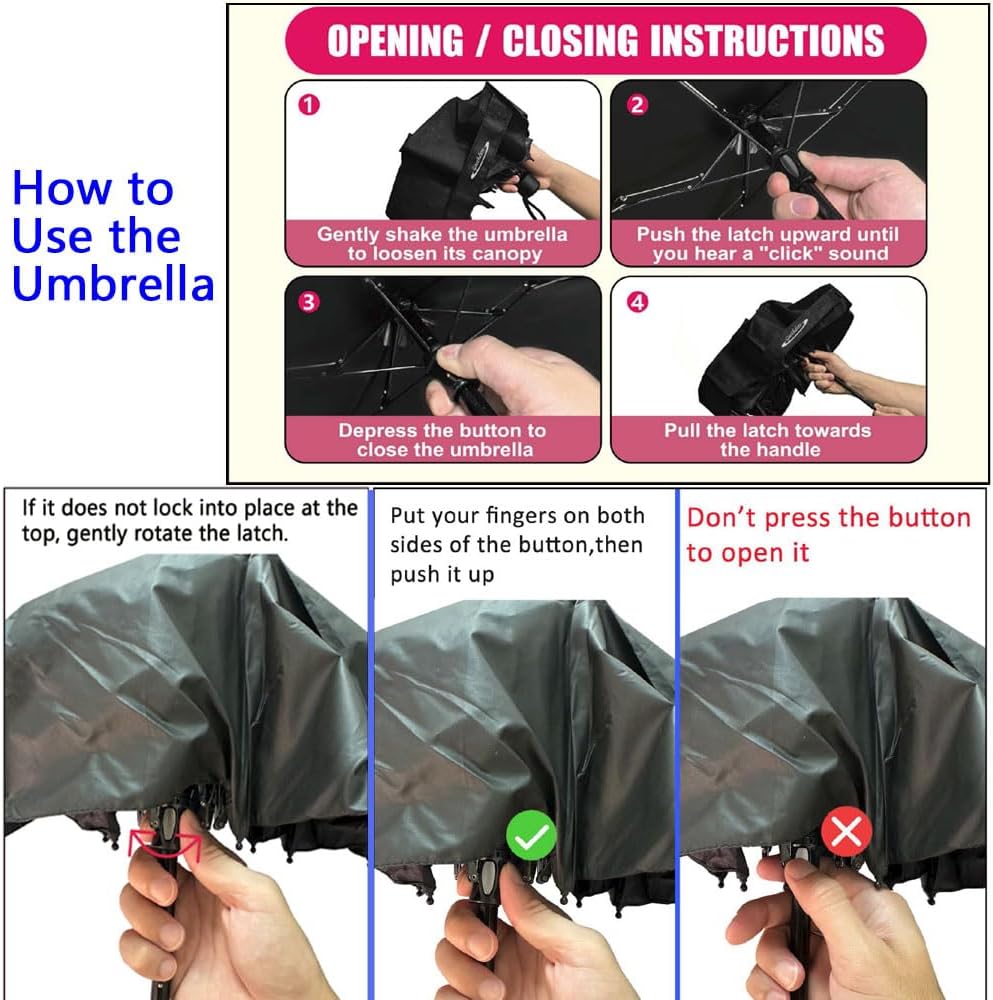 Goothdurs Mini Travel Windproof Umbrella - Compact Lightweight Sun Rain Protection