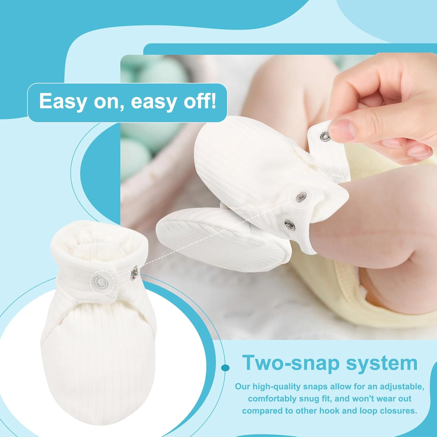 KARUNEL Organic Cotton Baby Booties for Newborn Infant 1