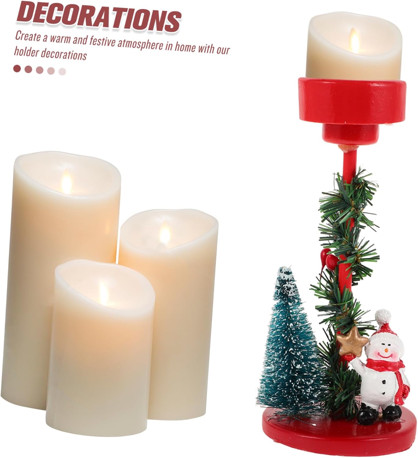 Snowman Candle Holder Christmas Decor for Tree and House