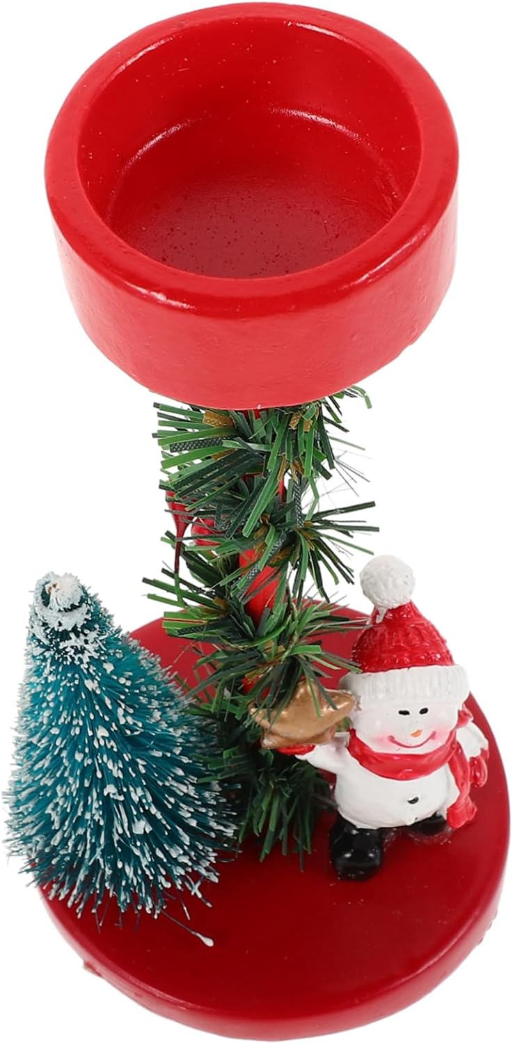 FUNOMOCYA Snowman Candle Holder Christmas Decor