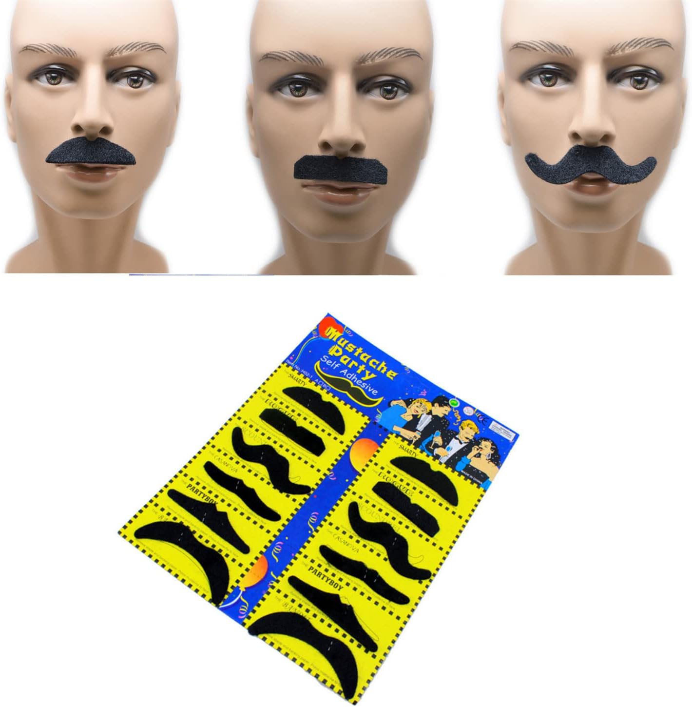 The Flash 14 Pieces Fake Beard Moustache Set