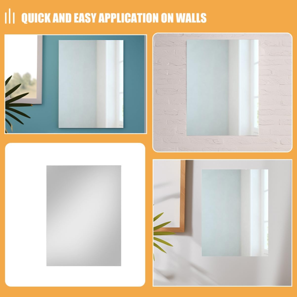 FOMIYES Self Adhesive Mirror Sheets for Bedroom Bathroom Gym