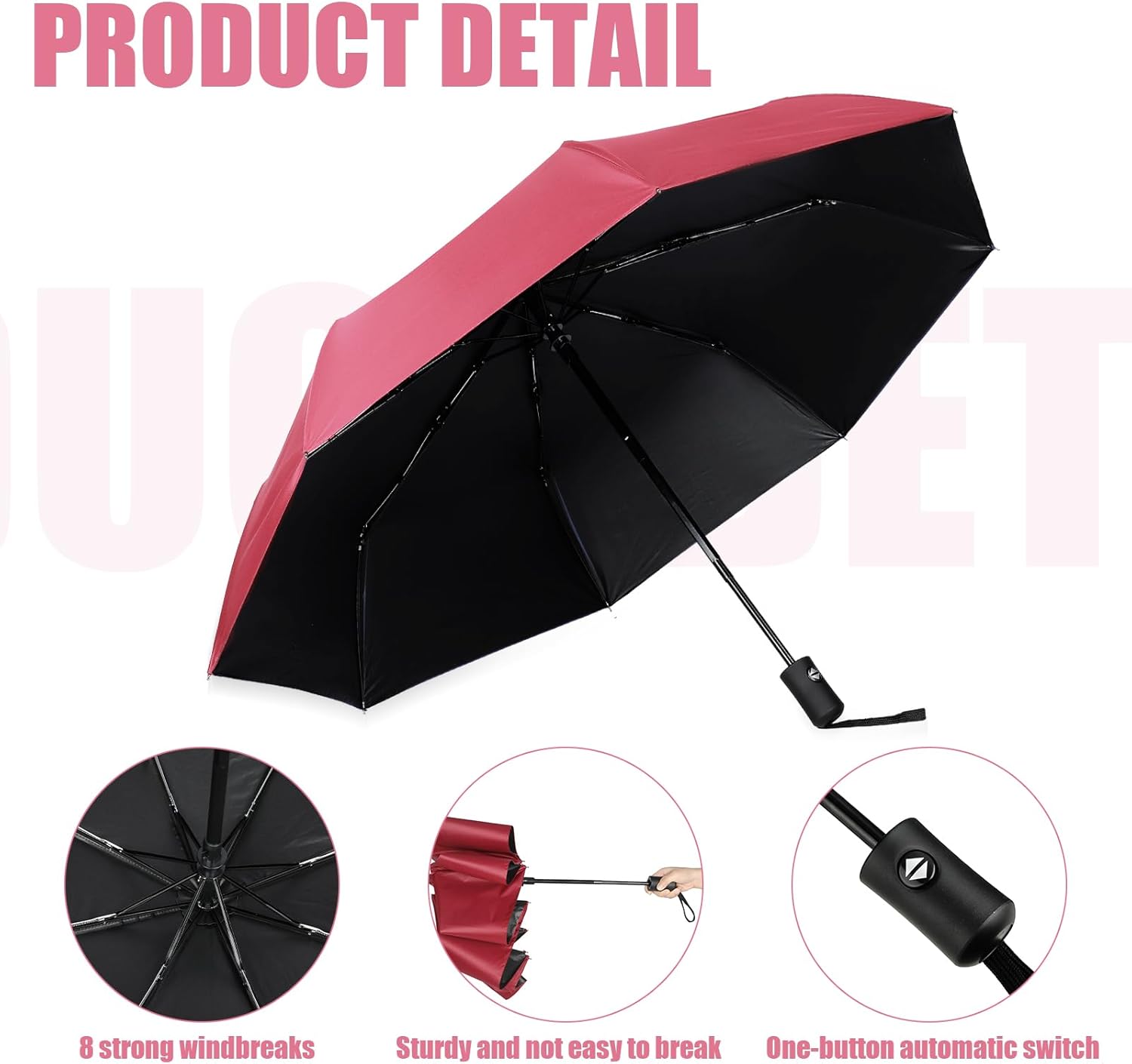 Jexine 6 Pcs Compact Automatic Umbrella Set 1