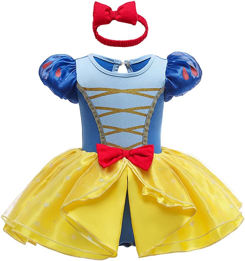 IBAKOM Baby Princess Dress with Headband 2PCS Set