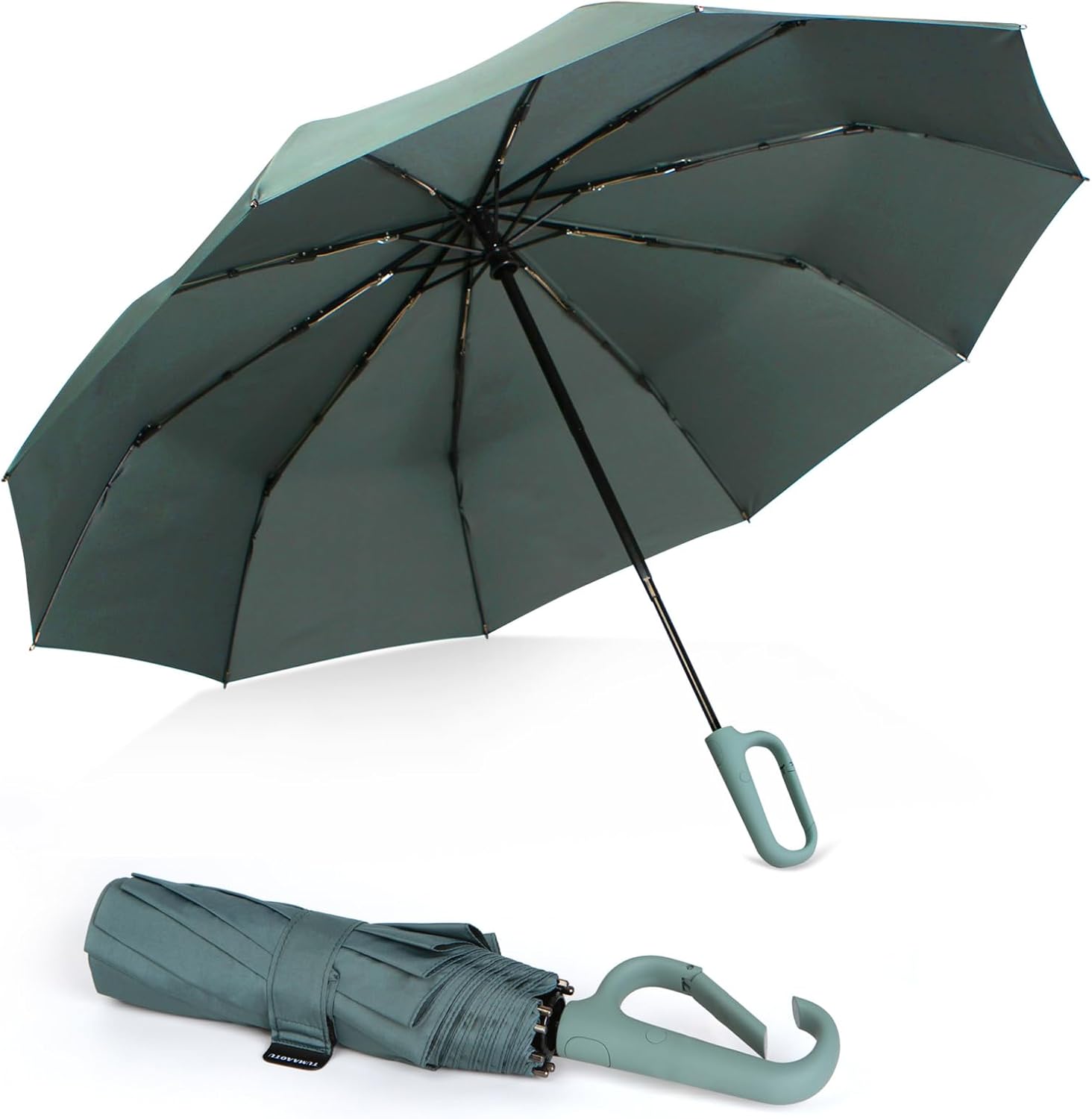 QWB TUMAAOTU Folding Travel Umbrella with Carabiner Clip