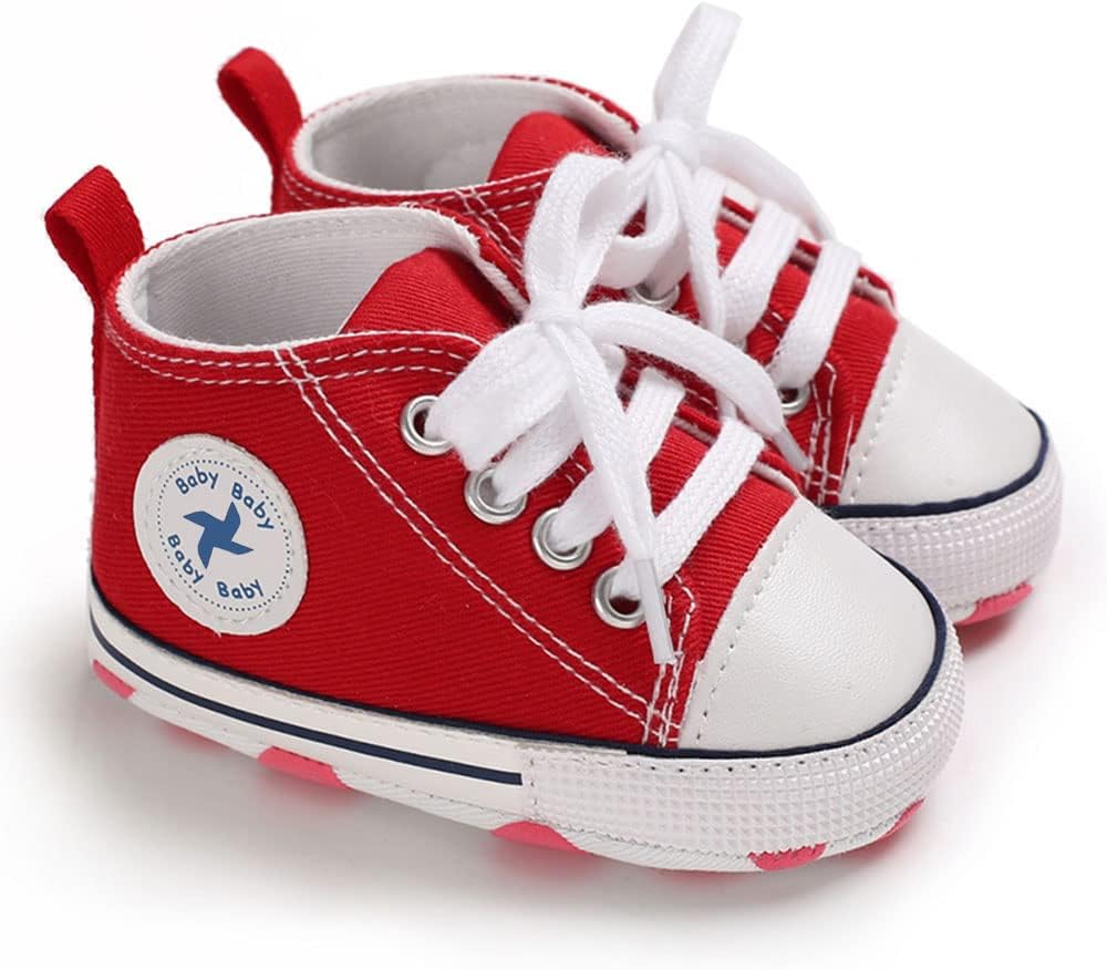 Sekantrol Infant High Top Soft Sole Canvas Sneakers for Baby Girls Boys