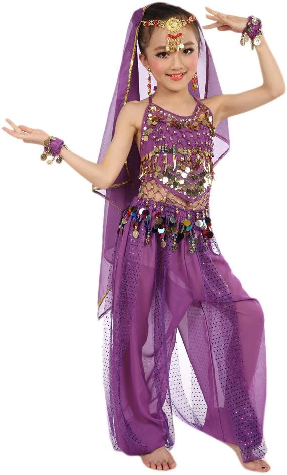 Girls Dance Outfit Handmade Chiffon Top and Pants Set
