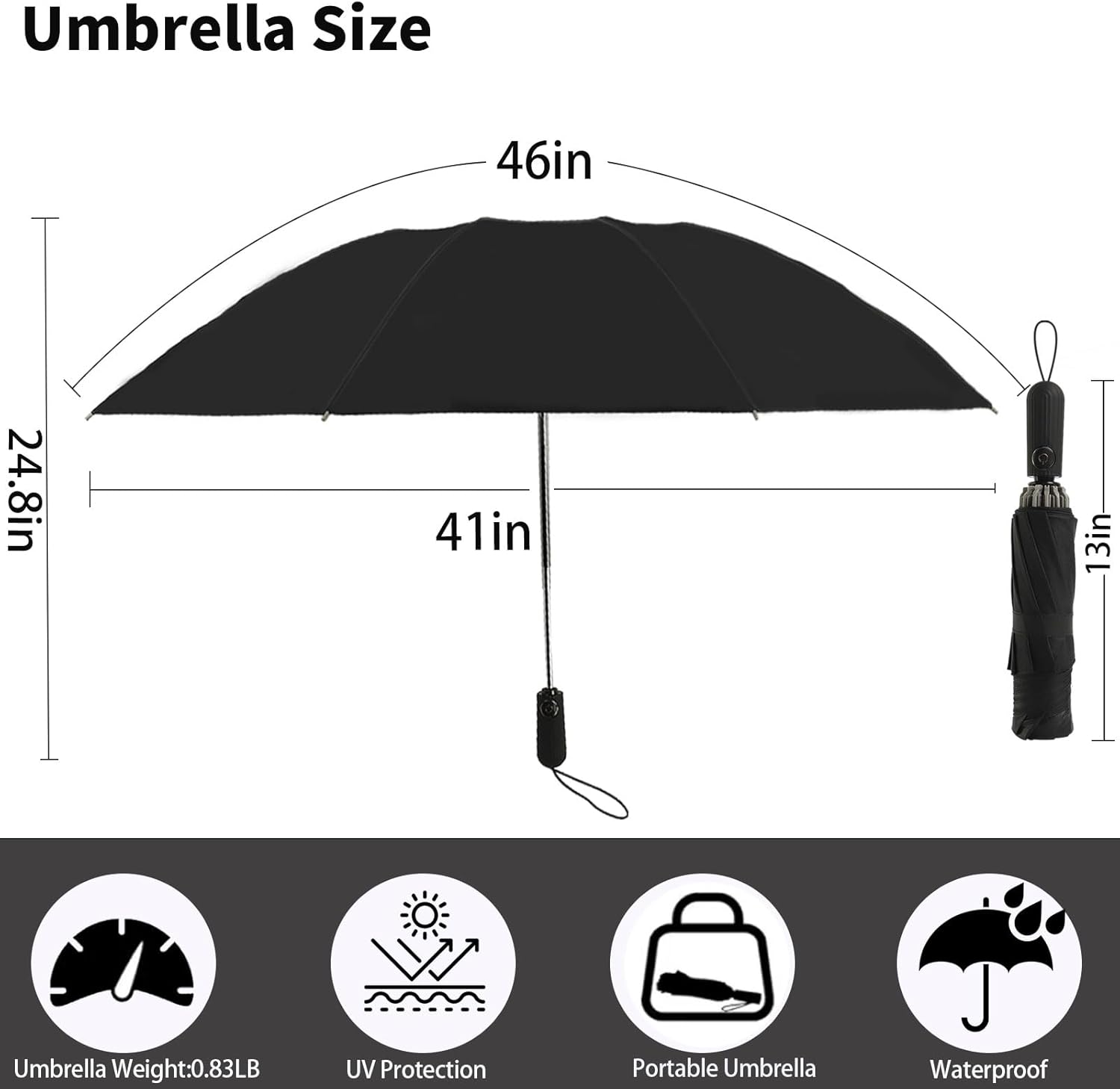 Compact Travel Umbrella with UV Protection