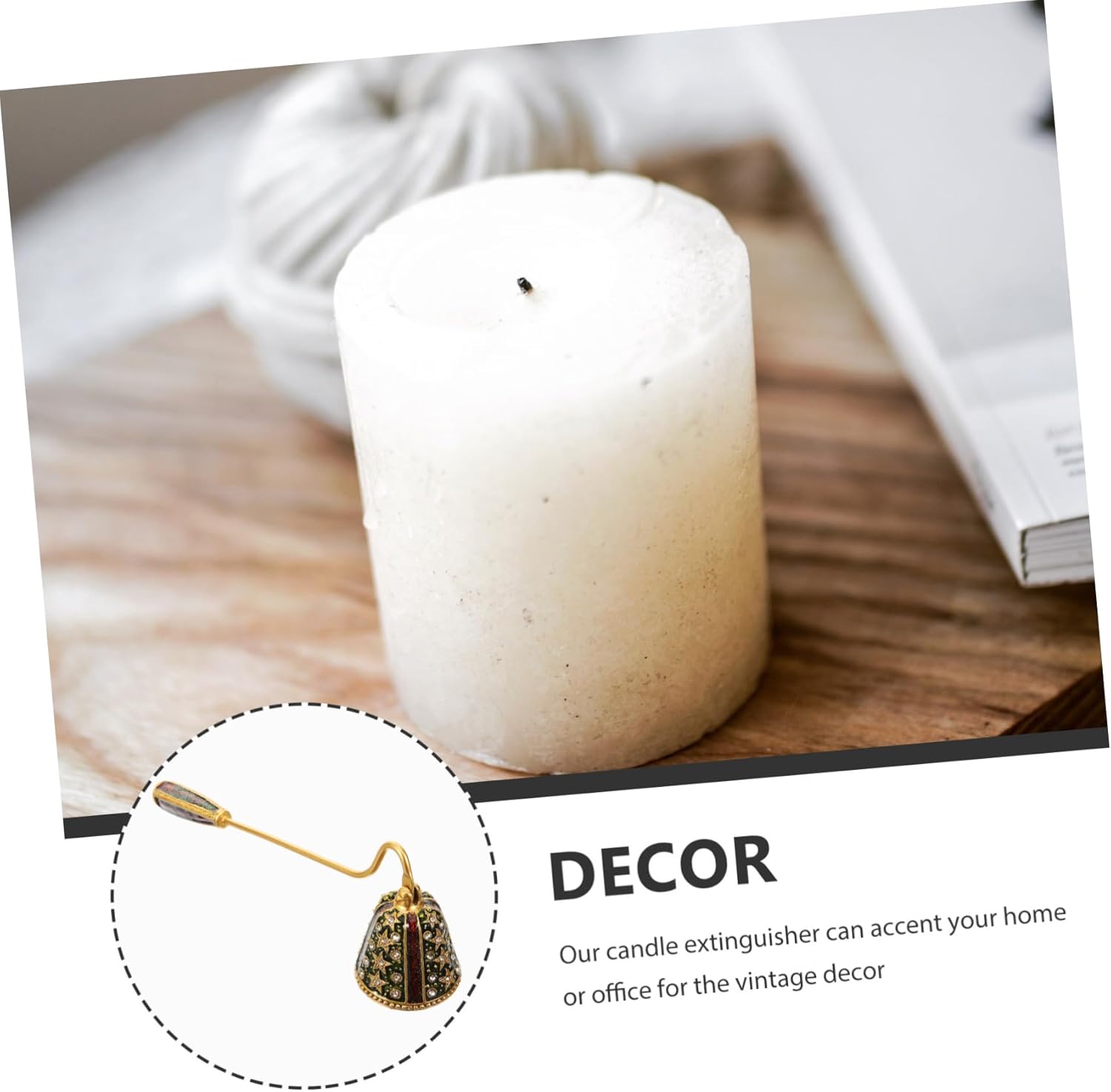 ERINGOGO Rhinestone Star Candle Snuffer Set for Home Decor