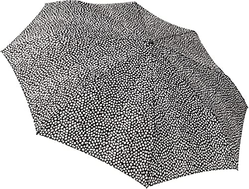 Totes Auto Open Close Umbrella with NeverWet Tech Black White Dots 43 Arc