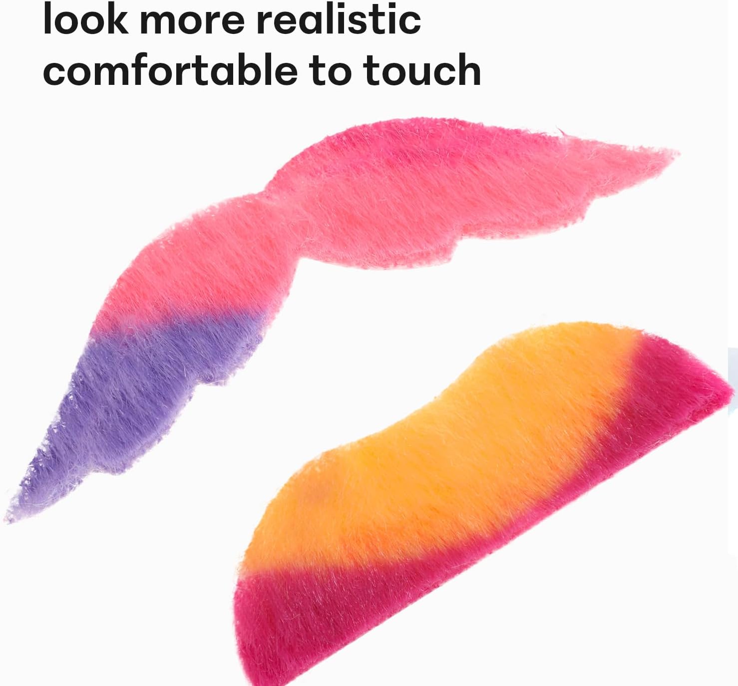 Jeoney 48 Pcs Colorful Fake Mustache Beard Set