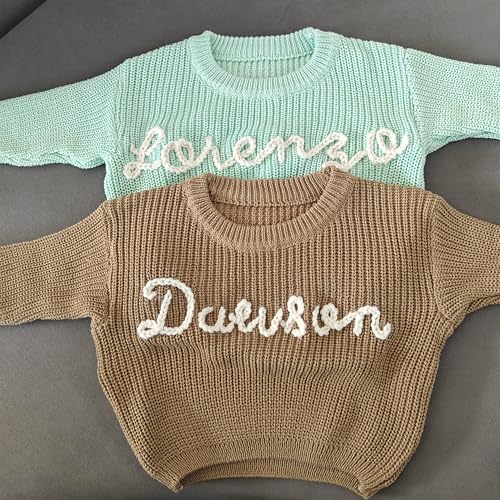 Handmade Personalized Baby Name Knit Sweater for Kids