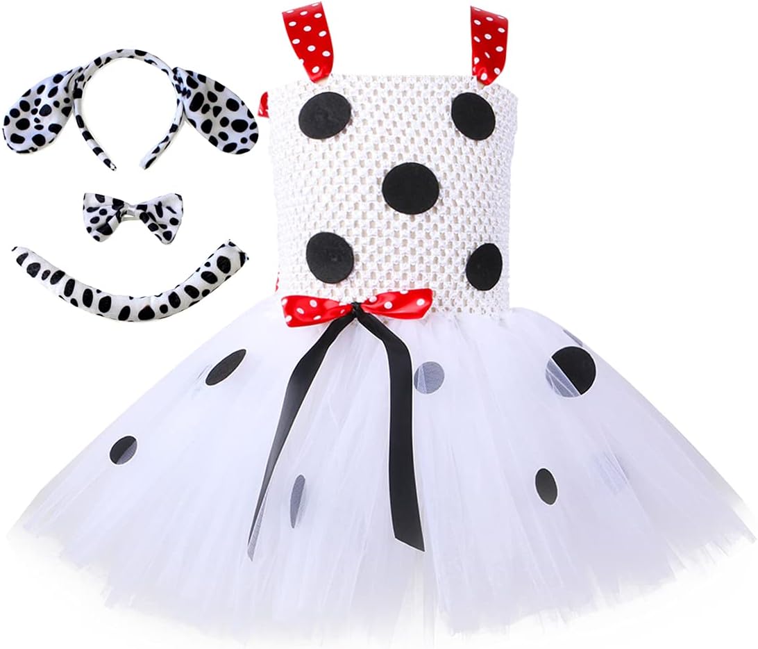 IMEKIS Baby Dalmatian Cow Costume with Ears and Bowtie