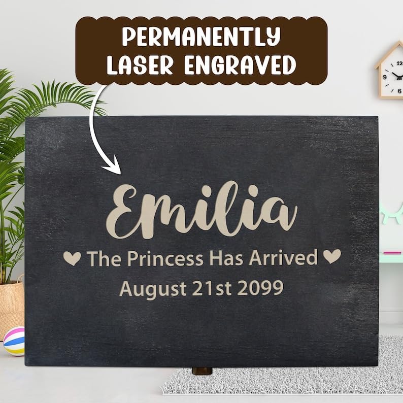 Personalized Baby Keepsake Box Custom Engraved Wooden Memory Gift Box