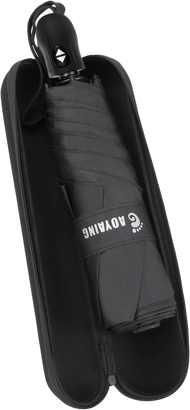 GAOYAING Compact Automatic Travel Umbrella with UV Protection Case 1