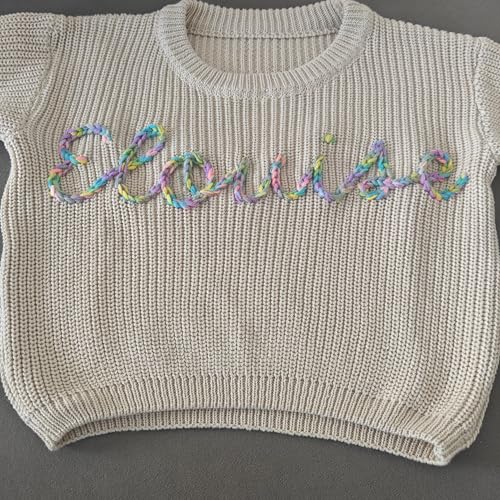 Handmade Personalized Baby Name Knit Sweater for Kids