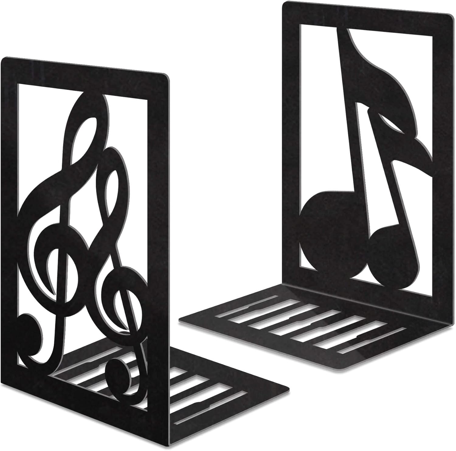 JINIHFW Non-Skid Musical Note Bookends for Heavy Books