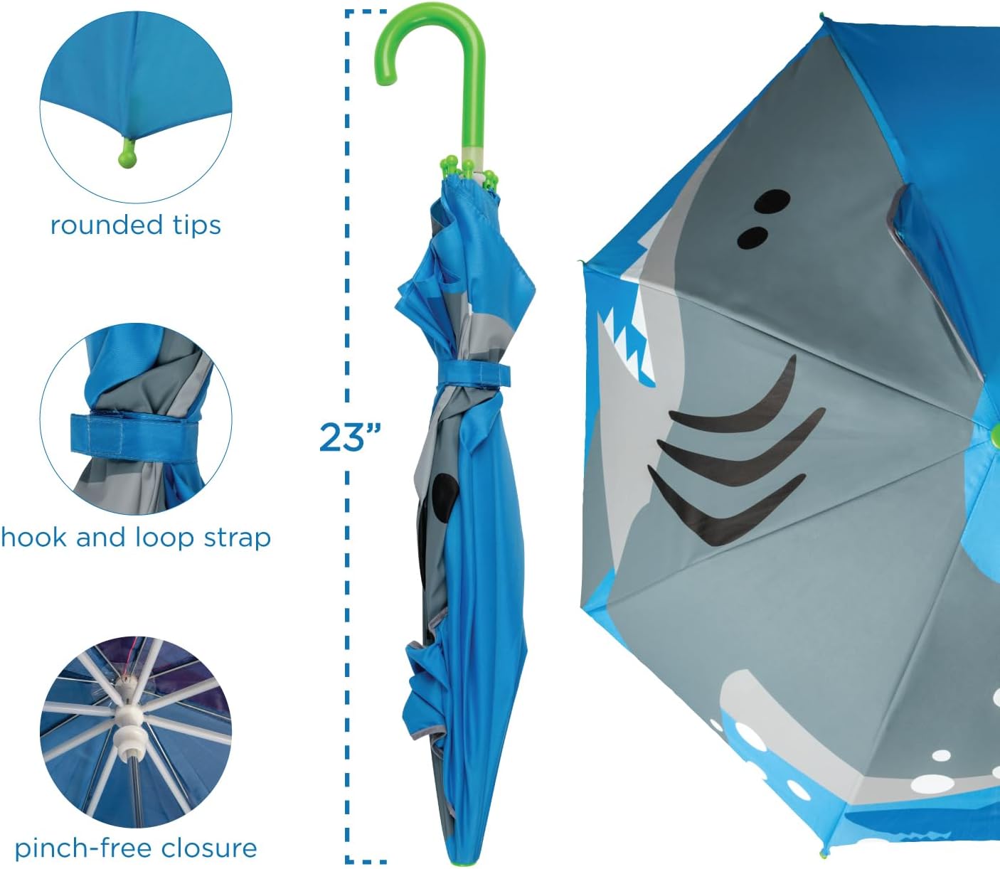 Stephen Joseph Pop Up Umbrella for Boys - Shark