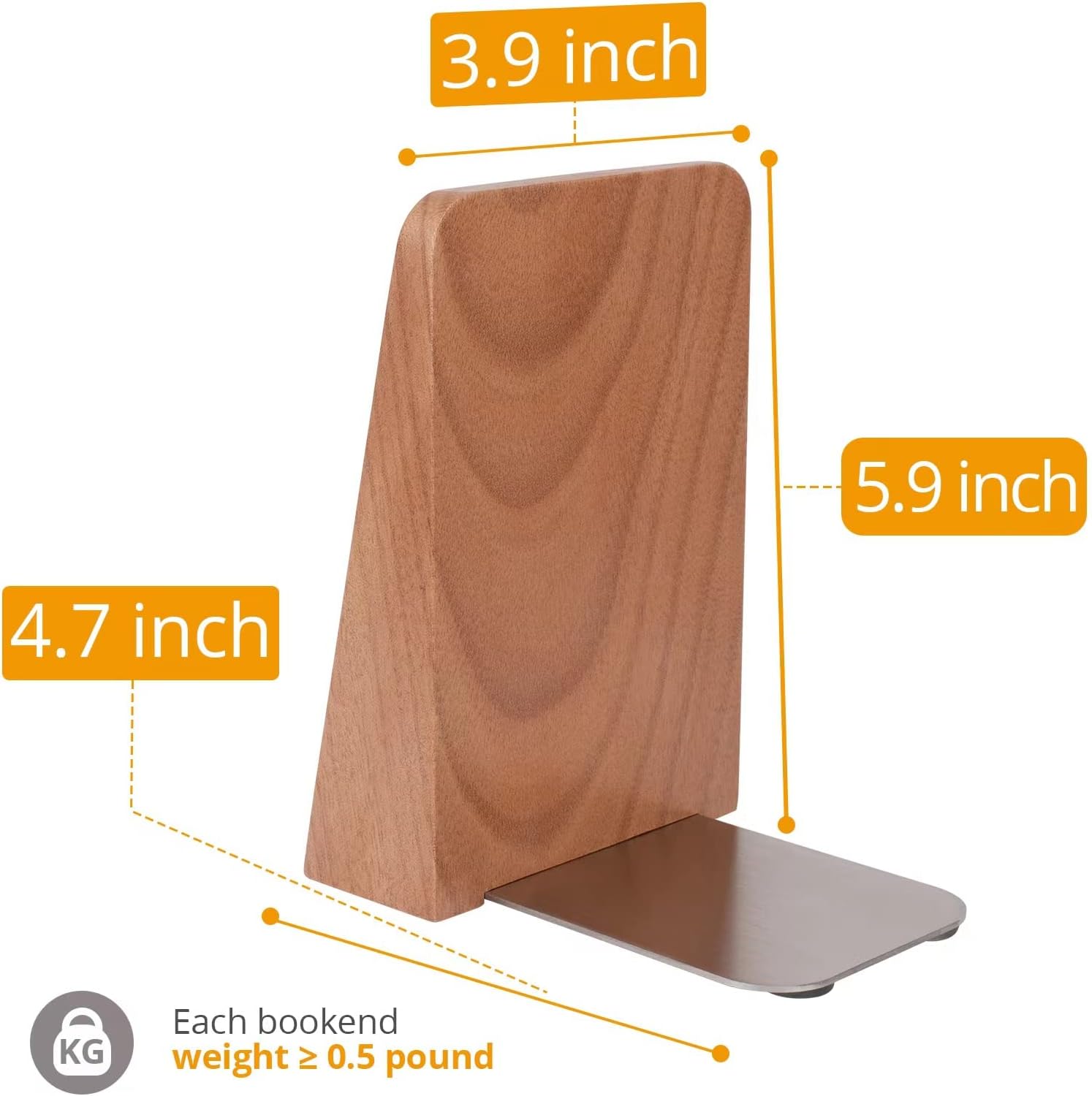 DRELIFAM Heavy Duty Wooden Bookends for Shelves