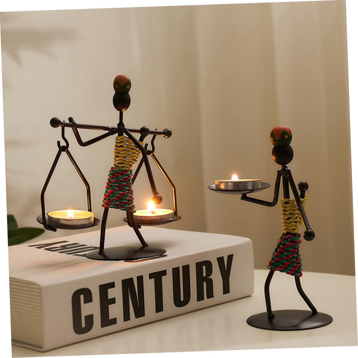PRETYZOOM 3-Pack Gothic Candlestick Retro Decor