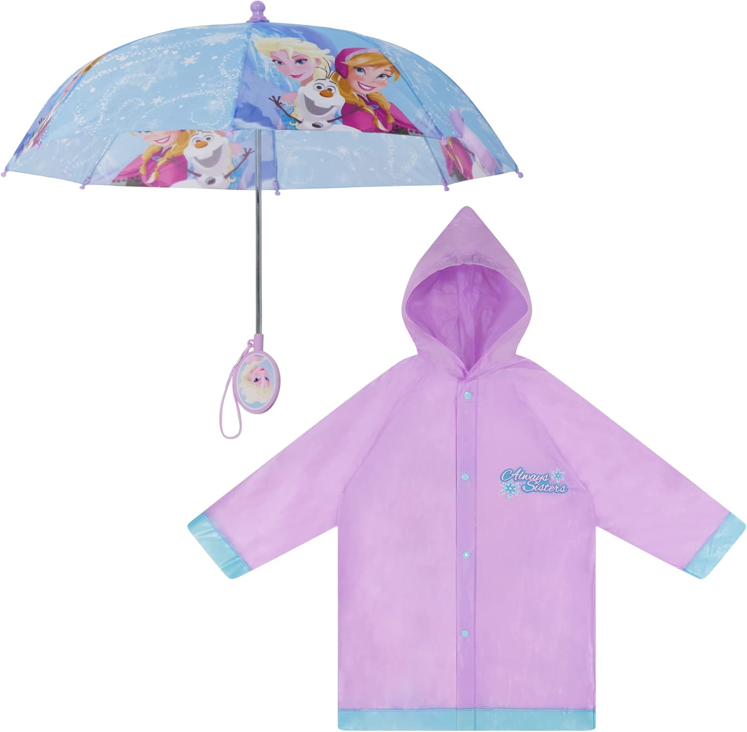 Disney Frozen Girls Umbrella and Slicker Set Ages 4-7