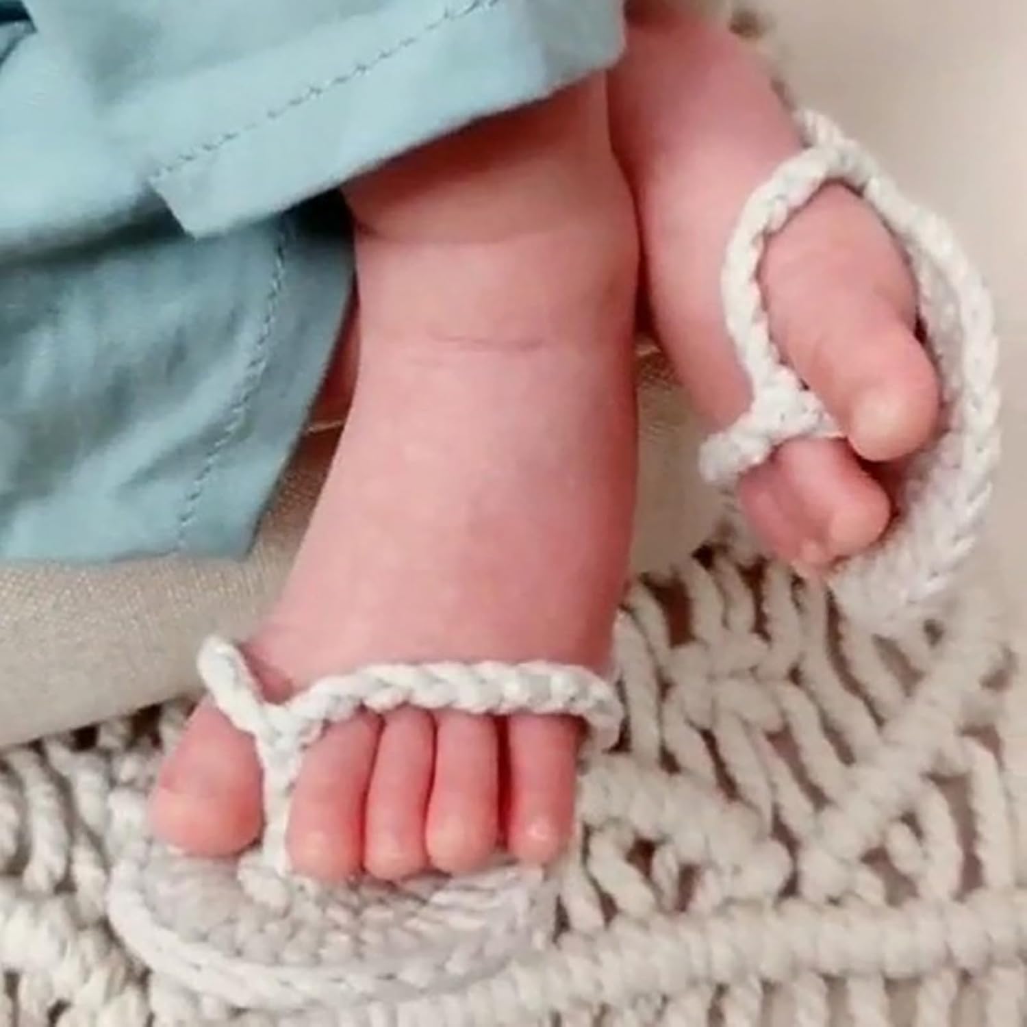 Handmade Crochet Baby Girl Sandals Flip Flops Booties for 3-6 Months