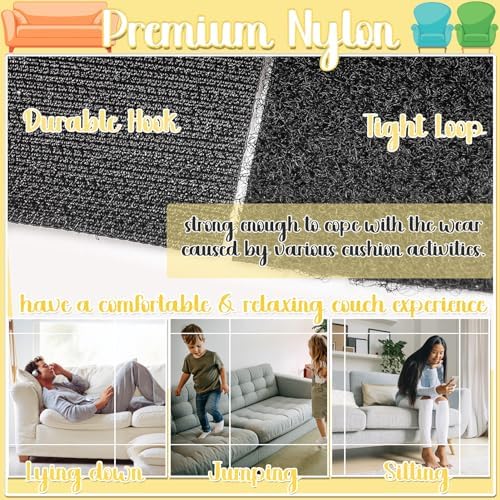TEUVO 6 Wide Non-Slip Couch Cushion Pads