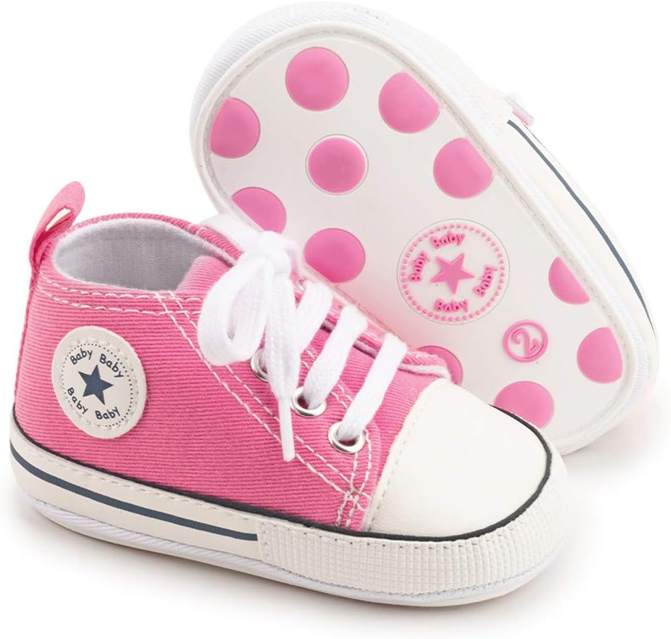 KIDSUN Soft Sole Canvas Sneakers for Newborns and Toddlers